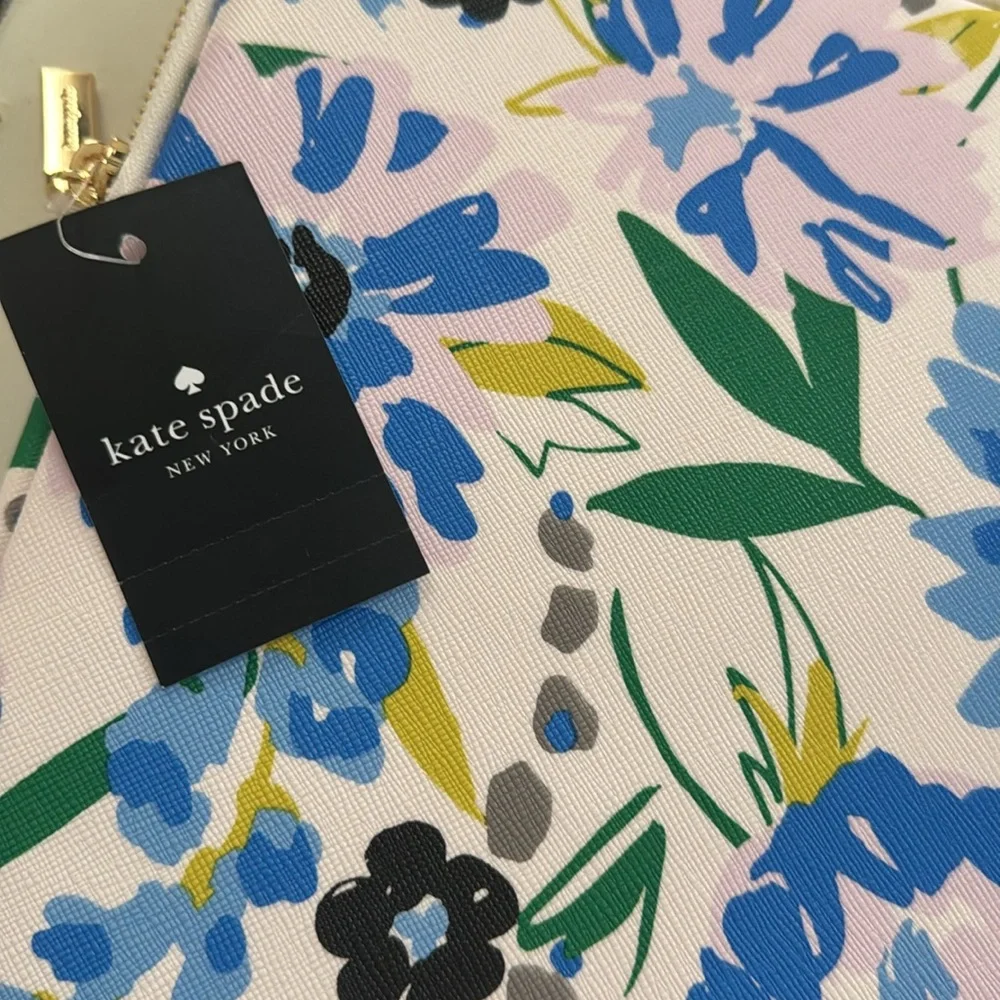 Kate Spade Madison Floral Laptop Sleeve Blue Green NWT
